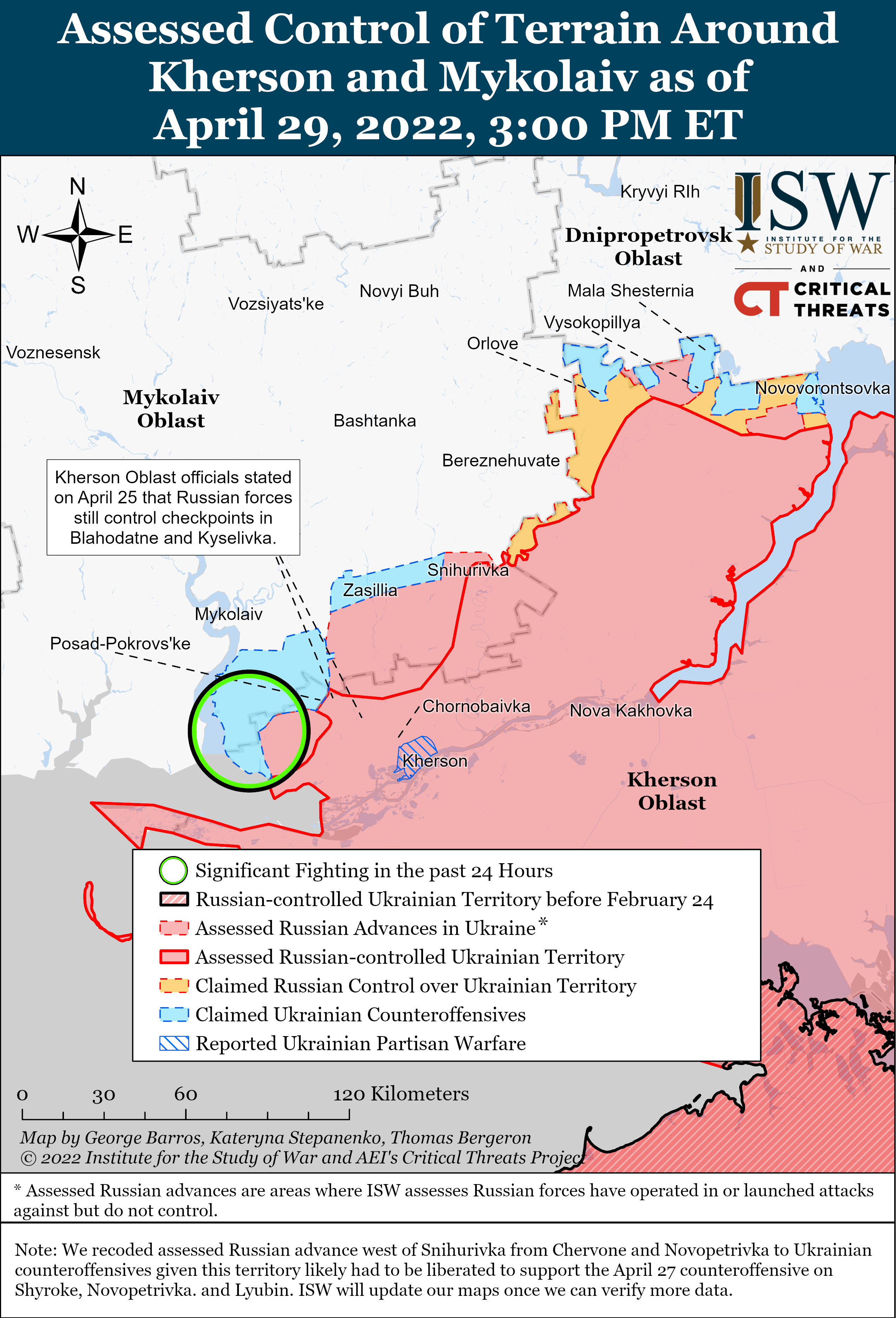 Wie ist der aktuelle Stand (29.04.22) der russischen Truppen in der Ukraine?